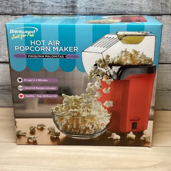 BRENTWOOD PC-486R 8-CUP HOT AIR POPCORN MAKER, RED - Picture 10 of 13